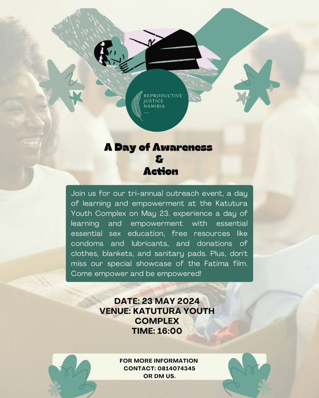 RJN awareness and action event flyer