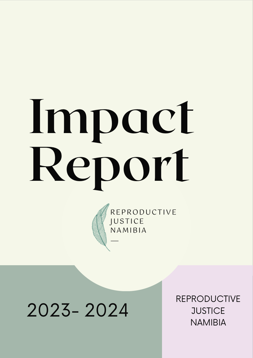Reproductive Justice Namibia Impact Report 2023 to 2024 cover
